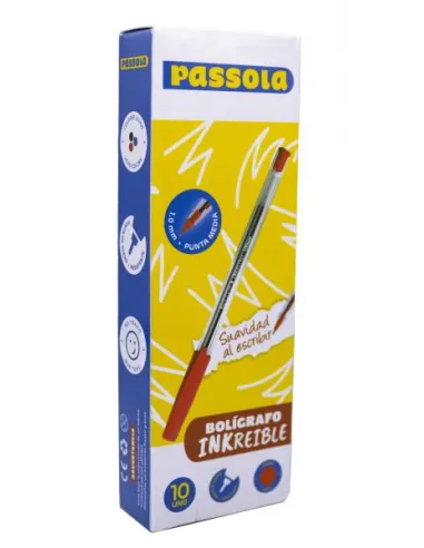 BOLIGRAFO PASSOLA INKREIBLE P/M ROJO X10