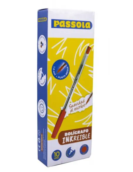 BOLIGRAFO PASSOLA INKREIBLE P/M ROJO X10