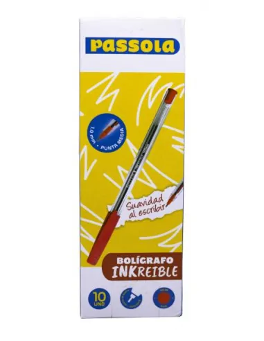 BOLIGRAFO PASSOLA INKREIBLE P/M ROJO X10