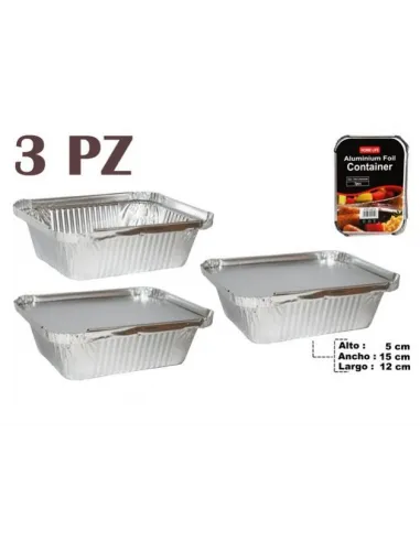 MOLDE DESECHABLE DE ALUMINIO X3PZ 5X15X12 C/TAPA REF. AF1500