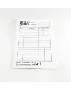 NOTA D/VENTA BOND GRANDE 14.7X20.8CM X100