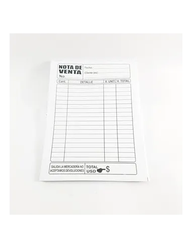 NOTA D/VENTA BOND GRANDE 14.7X20.8CM X100