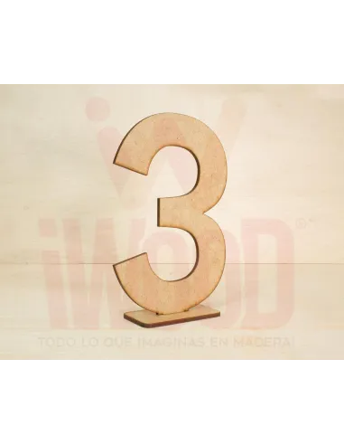 NUMERO MADERA S/PINTAR 15X10CM NUMERO 3