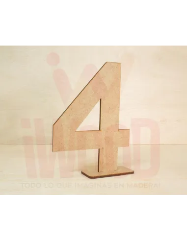 NUMERO MADERA S/PINTAR 15X10CM NUMERO 4