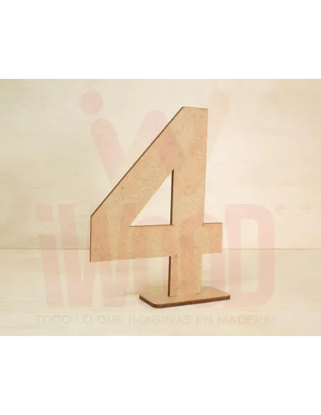 NUMERO MADERA S/PINTAR 15X10CM NUMERO 4