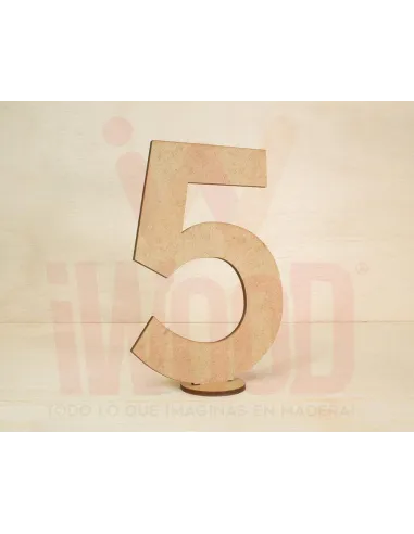 NUMERO MADERA S/PINTAR 15X10CM NUMERO 5