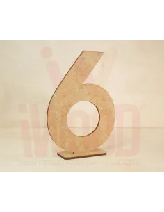 NUMERO MADERA S/PINTAR 15X10CM NUMERO 6