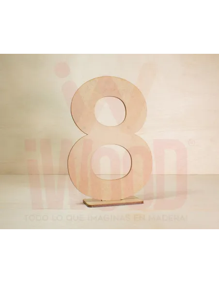 NUMERO MADERA S/PINTAR 15X10CM NUMERO 8