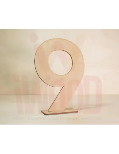 NUMERO MADERA S/PINTAR 15X10CM NUMERO 9