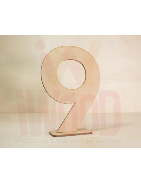 NUMERO MADERA S/PINTAR 15X10CM NUMERO 9