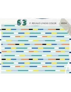 PAPEL REGALO 50X70 LINEAS COLOR R. 46254