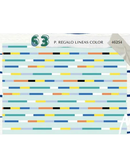 PAPEL REGALO 50X70 LINEAS COLOR R. 46254