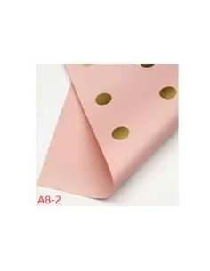 PAPEL PASSOLA COREANO ORO ROSA/PUNTOS DORADOS 58X58 A8-2