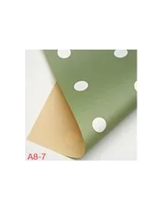 PAPEL PASSOLA COREANO VERDE OLIVO/PUNTOS BLANCOS 58X58CM A8-7