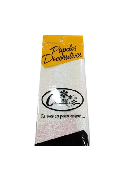 PAPEL REGALO TORNASOL 50X70CM BLANCO X 3 GI18-8006