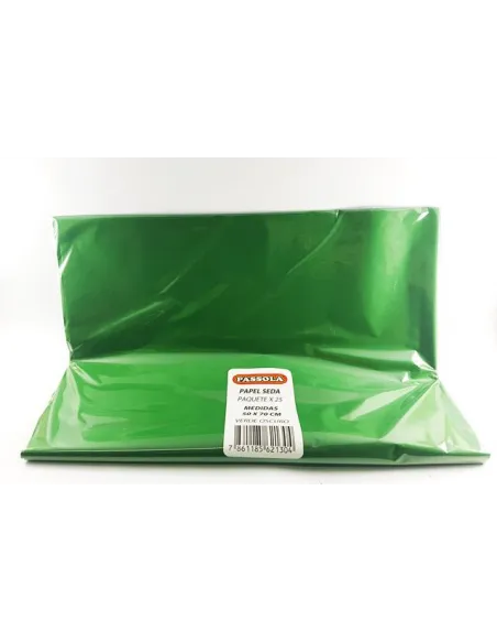 PAPEL SEDA PASSOLA 50X70CM VERDE OSCURO X25