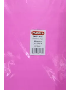 PAPEL SEDA PASSOLA 50X70CM ROSADO X25