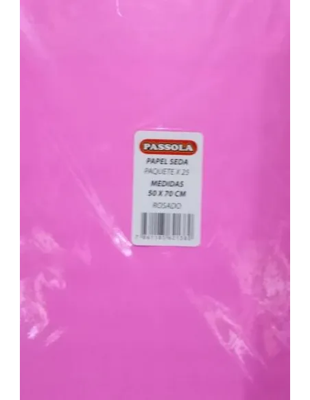 PAPEL SEDA PASSOLA 50X70CM ROSADO X25