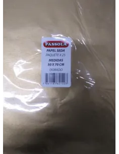 PAPEL SEDA PASSOLA 50X70CM DORADO X25