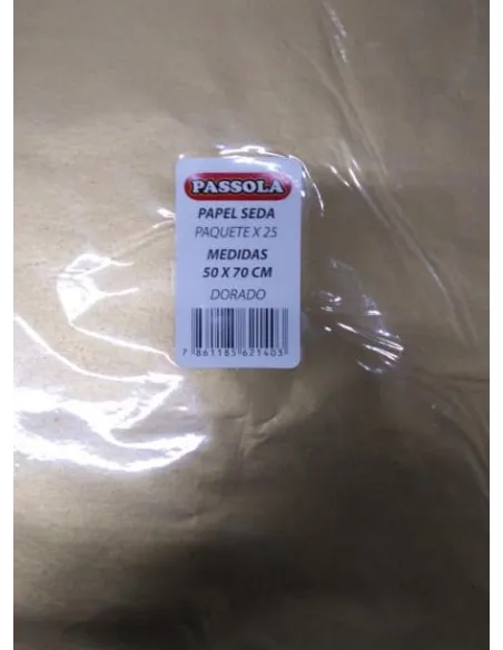PAPEL SEDA PASSOLA 50X70CM DORADO X25