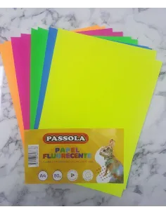 PAPEL FLUORECENTE PASSOLA A4 80GR X 10 COLORES