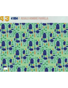 PAPEL REGALO 50X70 HOMBRE PARRILLA R. 41894