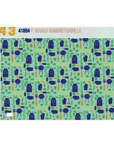PAPEL REGALO 50X70 HOMBRE PARRILLA R. 41894