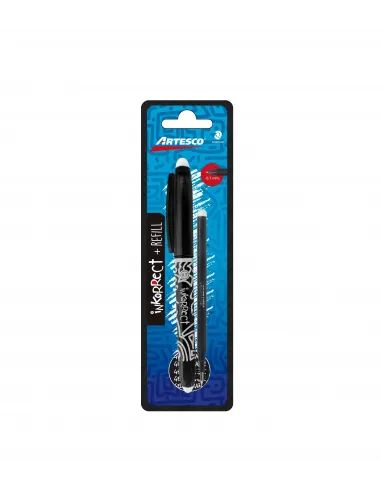 BOLIG. ARTESCO BORRABLE INKORRECT NEGRO E/BLISTER C/REPUESTO