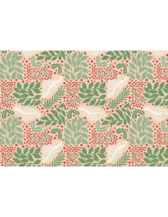 PAPEL REGALO NAV. 50x90 KRAFT HOJAS Y CEREZOS R. 51503