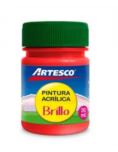 PINTURA ARTESCO ACRILICA BRILLANTE 30 ML. ROJO