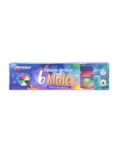 PINTURA ARTESCO ACRILICA MATE SET X 6COL 30ML C/U