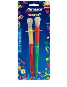PINCEL ARTESCO P.CERDA REDONDA M/PLASTICO X2