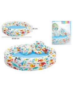 PISCINA INFLABLE x 3PZS REF.59469NP LARGO132 ALTO28 ANCHO132CM