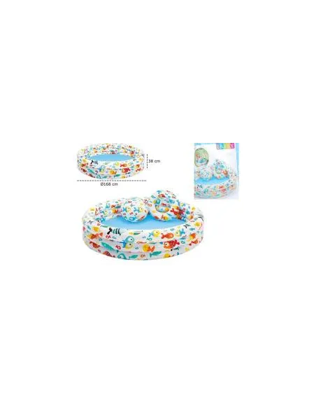 PISCINA INFLABLE x 3PZS REF.59469NP LARGO132 ALTO28 ANCHO132CM