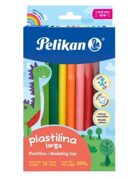 PLASTILINA PELIKAN LARGA X 12 COL