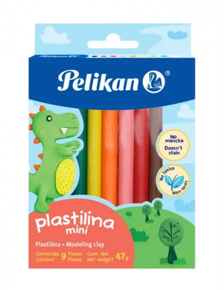 PLASTILINA PELIKAN CORTA X 9 COL