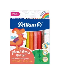 PLASTILINA PELIKAN JUMBO X 10 COL ESCARCHADO