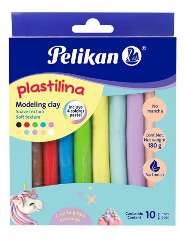 PLASTILINA PELIKAN JUMBO X 10 COL PASTEL