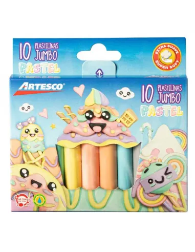 PLASTILINA ARTESCO JUMBO PASTEL X10