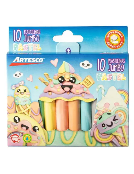 PLASTILINA ARTESCO JUMBO PASTEL X10