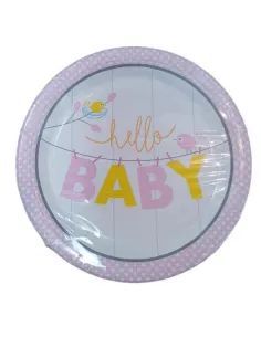 PLATOS SWH REDONDOS HELLO BABY GIRL PEQ. 10UND 58J2T-34