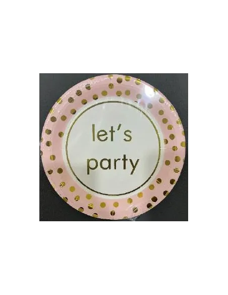 PLATOS SWH REDONDOS ESTAMPADO LETS PARTY ROSA PEQ. 10UND 58J2T-16