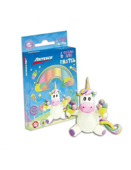 PLASTILINA ARTESCO JUMBO PASTEL X6