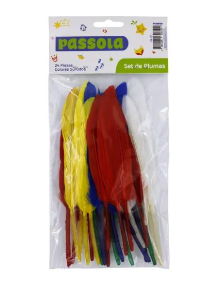 PLUMAS AVES PASSOLA V/COLORES X 24 PZAS