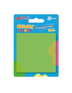 POST-IT ARTESCO 3X3 TRANSPARENTE VERDE 654 50H