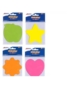 POST-IT ARTESCO FIGURAS SURTIDA NEON E/BLISTER 75HOJAS
