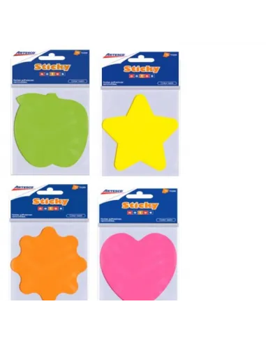 POST-IT ARTESCO FIGURAS SURTIDA NEON E/BLISTER 75HOJAS