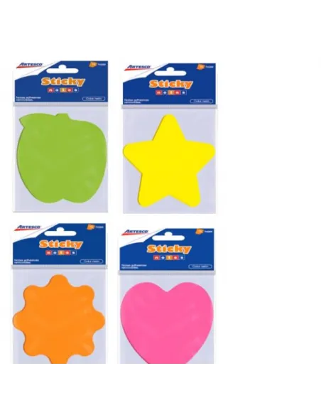 POST-IT ARTESCO FIGURAS SURTIDA NEON E/BLISTER 75HOJAS
