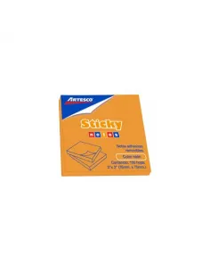 POST-IT ARTESCO 3X3 NARANJA NEON 654 PAD 100H