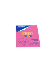 POST-IT ARTESCO 3X3 ROSADO NEON 654 PAD 100H